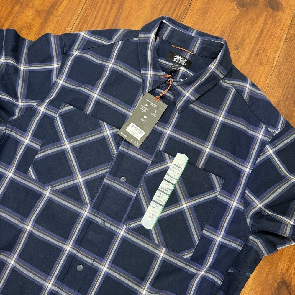 NWT Alaskan Hardgear AKHG Elk Flats Flannel Shirt Jac Navy Plaid Men's XL Tall